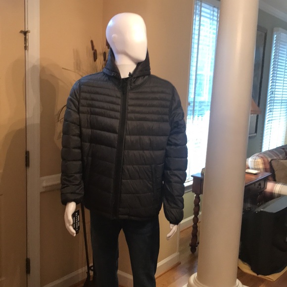 Guess Men’s Puffer Jacket XL Black-Grey - Picture 5 of 15